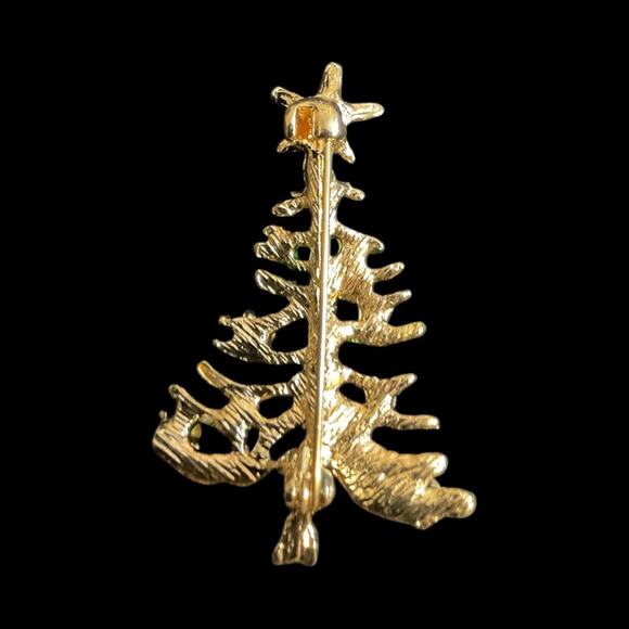 CHRISTMAS TREE Pin Brooch Multicolored Crystals Enamel New - Picture 2 of 3